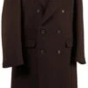 Mens Black Overcoat - Black Double Breasted Overcoat - Full Length Brown Topcoat In Australian Wool Fabric In 7 Colors