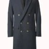 Mens Black Overcoat - Black Double Breasted Overcoat - Full Length Dark Grey Topcoat In Australian Wool Fabric In 7 Colors