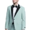 Mens One Button Peak Lapel Wedding & Prom Tuxedo In Mint Green