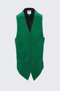Emerald Green Tuxedo Vest Mens Satin
