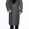 Mens Overcoat -Mens Long Wool Topcoats- Topcoat For Men-Men's Grey Full Length Wool Dress Top Coat / Overcoat