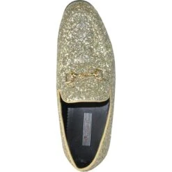 Mens Modern Glitter Sequin Prom Tuxedo Loafer In Gold -Alberto Nardoni Shop GOLD67