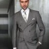 Great Gatsby Guy Costumes - Gray Suit With Double Breasted Vest