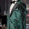 Mardi Gras Tuxeod Dinner Jacket In Green - White - Black - Purple - Red And Gold