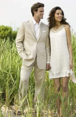 Tan Linen Suit - Children Kids Toddler Suits Light Light Tan Wedding / Prom - Beige Khaki Fitted Tapered Cut Suits In Little Boys Cotton&Rayon&Linen For Beach Wedding - Groomsmen Suits