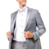 "Men's Slim Fit Two Button Wedding Tuxedo - Light Grey Prom 2025 Suit"