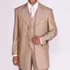 Mens Chain Stripe Long Vested Zoot Suit In Tan