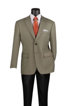 Houndstooth Sport Coat In Olive And Sage Mens Blazer - Patterned Texture - 1920s Vintage Jacket