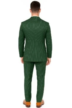 Mens Hunter Green Pinstripe Double-Breasted Suit – Bold 6-Button Vintage Gangster Style 1920s Look -Alberto Nardoni Shop Hunter Green Pinstripe Double Breasted Suits