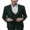 Great Gatsby Guy Costumes - Hunter Green Suit With Double Breasted Vest