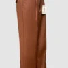 Mens Italian Wool Wide Leg Dress Pants In Copper