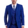 "Royal Blue Men's Wedding & Business Suit - Vested Two Button Solid Color"