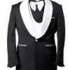 Mens Black Dinner. Jacket - Two Toned Color Blazer Black And White Lapel Sport Coat