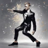 Mens Glitter SuitBlack Tuxedo - Party Suits - Stage Suit