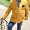 Gold Double Breasted Blazer - Camel Color Sport Coat