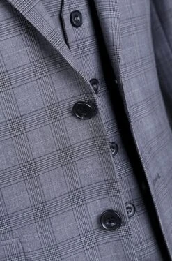 San Gemini Collection - 3 Piece Suit 2 Buttons Gray Glen Plaid Regular Fit -Alberto Nardoni Shop IMG 8210 3