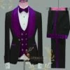Mens Black Dinner. Jacket - Two Toned Color Blazer Black And Purple Sport Coat