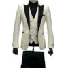 Ivory Tuxedo - Cream Wedding Suit- Off White Groom 1 ButtonSuit