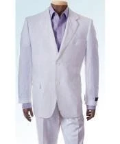 White Big And Tall Linen Suit