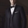 Mens Vested Designer Wool Parker Tuxedo In Black
