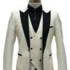 Ivory Wedding Suit - Peak Label Cream Tuxedo Suit - Ivory Dinner Jacket Plus Pants