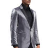 "Slim Fit Men's Satin Tuxedo Jacket For Prom 2025 & Wedding - Charcoal Grey"