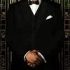 Mens Great Gatsby | Leonardo Dicaprio Vested Black Tuxedo
