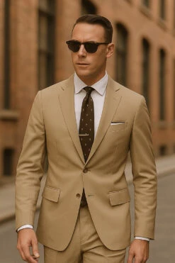 Khaki Cotton Suit - Mens Summer Suit - Tan SuitPerfectKhaki Cotton Suit - Mens Summer Suit - Tan Suit For Casual Or Dressy Events Or Casual -Alberto Nardoni Shop Khaki Cotton Suit 4 5f087658 59a3 4e8f ad18 f803555cb293