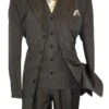 Brown Pinstripe Zoot Suit - Men's Long Fashion Vested Style