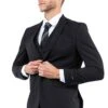 "Black Slim Fit Men's Business & Wedding Suit - One Button Vested"