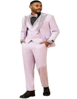 Lavender Prom Tuxedo - Perfect Wedding Suit Vested Rhinestone Lapelled -Alberto Nardoni Shop Lavender Prom Tuxedos Mens