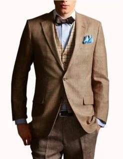 Mens Great Gatsby | Leonardo Discaprio Suit In Taupe