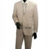 Tan Linen Suit - Mens Tan Linen Single Breasted Suit