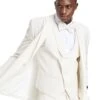 "Men's Champagne Tan Polka Dot Prom 2025 & Wedding Suit - One Button Double Breasted Vest" Champagne Prom Suits