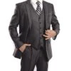 Steel 3 Piece Modern Fit Suit 2 Button V-Neck Vest