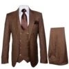 Rossi Man Max RM1392 – Slim Fit 3-Piece Men’s Suit In Solid Brown