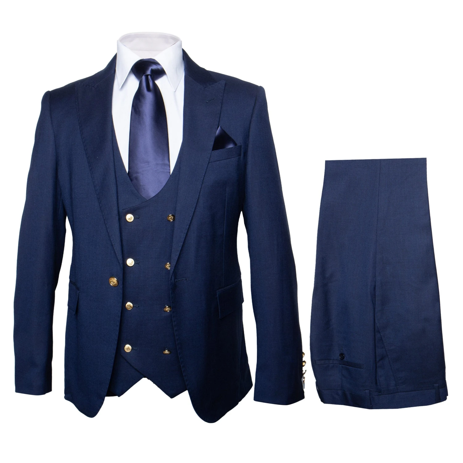 Modern 3-Piece Suit For Men – Rossi Man Max Tailored Slim Fit In Solid Navy | RM1393 1 Modern 3-Piece Suit For Men – Rossi Man Max Tailored Slim Fit In Solid Navy | RM1393