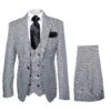 Rossi Man MAX RM1710 Slim Fit 3-Piece Suit – Modern Black And White Suit For Men