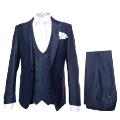 Rossi Man MAX RM1711 Slim Fit 3-Piece Suit – Stylish Navy Formalwear For Men