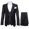 Rossi Man MAX RM1712 Slim Fit 3-Piece Suit – Stylish Black Formalwear For Men