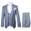 Rossi Man MAX RM1726 Slim Fit 3-Piece Suit – Elegant Grey Pinstripe Formal Suit For Men