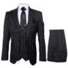 Rossi Man Max RM1728 – Slim Fit 3-Piece Men’s Suit In Black Stripe