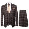 Rossi Man MAX RM1735 Slim Fit 3-Piece Brown Suit – Modern Formalwear For Men