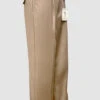 Mens Italian Wool Wide Leg Dress Pants In Tan