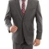 Arezzo Collection - 100% Wool Suit Modern Fit Italian Style 2 Piece In Dark Gray