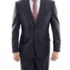 Arezzo Collection - 100% Wool Suit Modern Fit Italian Style 2 Piece In Navy