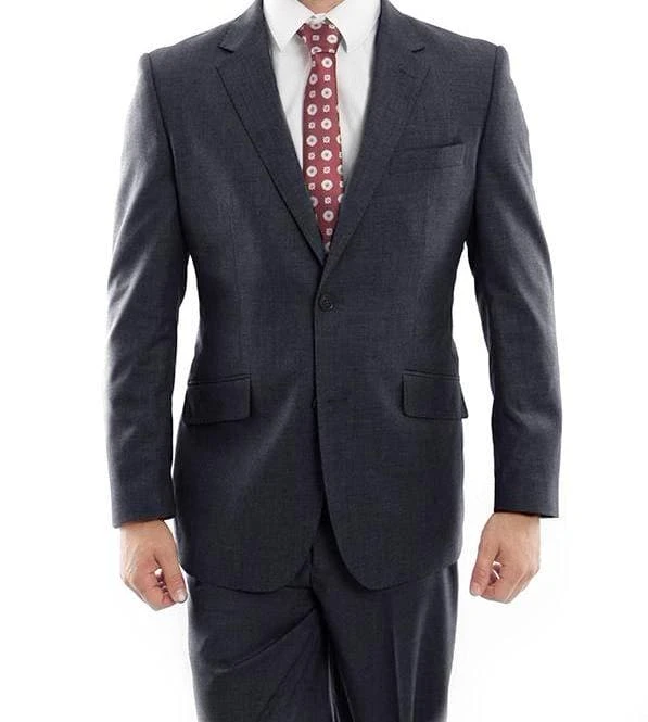 Arezzo Collection - 100% Wool Suit Modern Fit Italian Style 2 Piece In Navy 1 Arezzo Collection - 100% Wool Suit Modern Fit Italian Style 2 Piece In Navy
