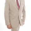Arezzo Collection - 100% Wool Suit Modern Fit Italian Style 2 Piece In Tan
