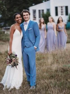 Western Suit - Trajes Para Hombres - Cowboy Formal Attire - Trajes De Novio - Cornflower -Alberto Nardoni Shop Men Cornflower Two Button Suits