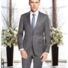 Western Suit - Trajes Para Hombres - Cowboy Formal Attire - Trajes De Novio - Matching Top Collar Dark Grey Suit